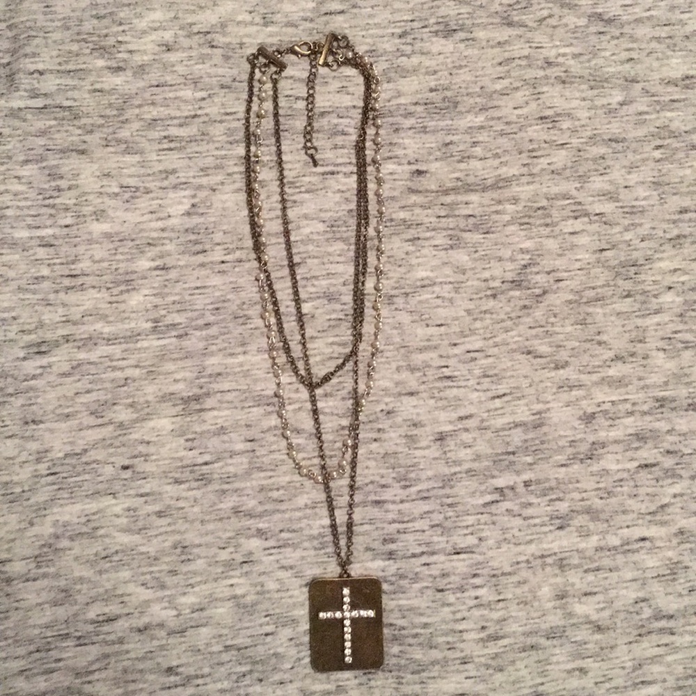 Layered cross necklace